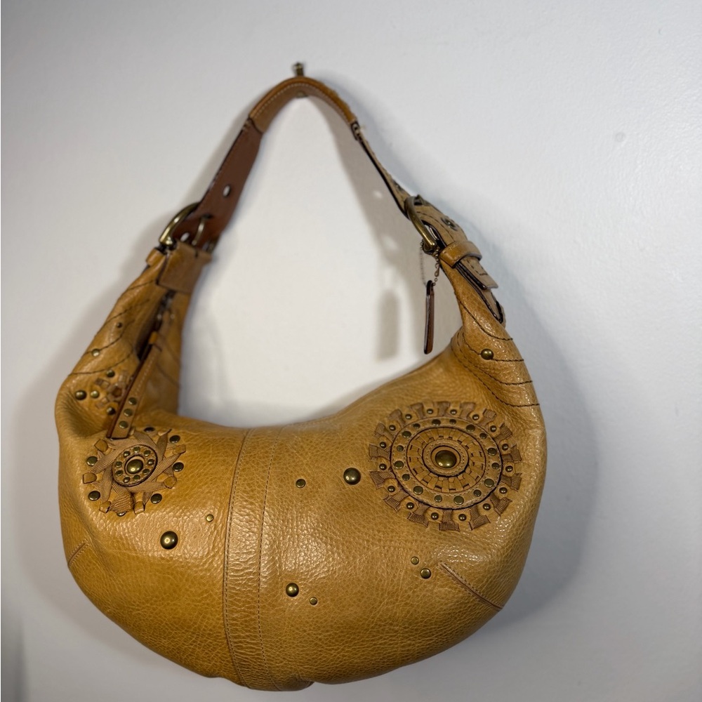 Coach Mia Tan Soho Leather Shoulder Bag/Hobo w/Embellishments 10063